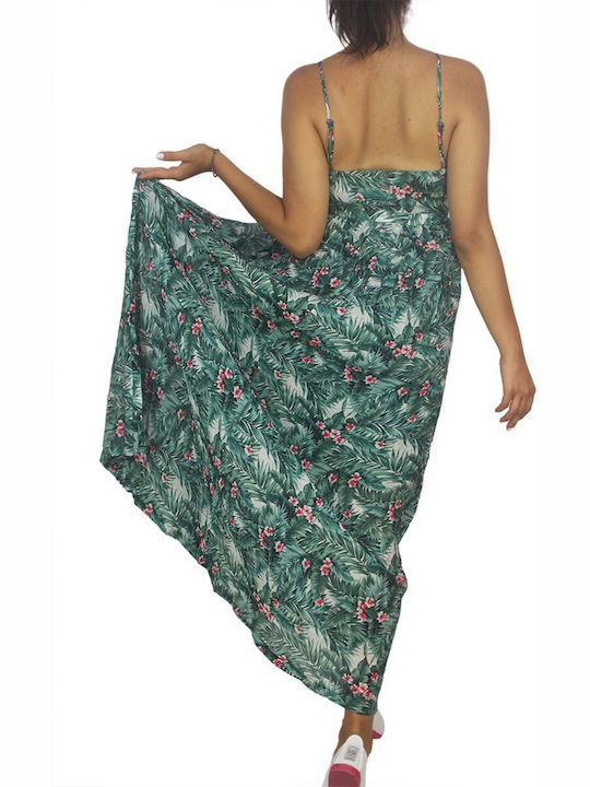 Mismash Maxi Dress Wrap Green