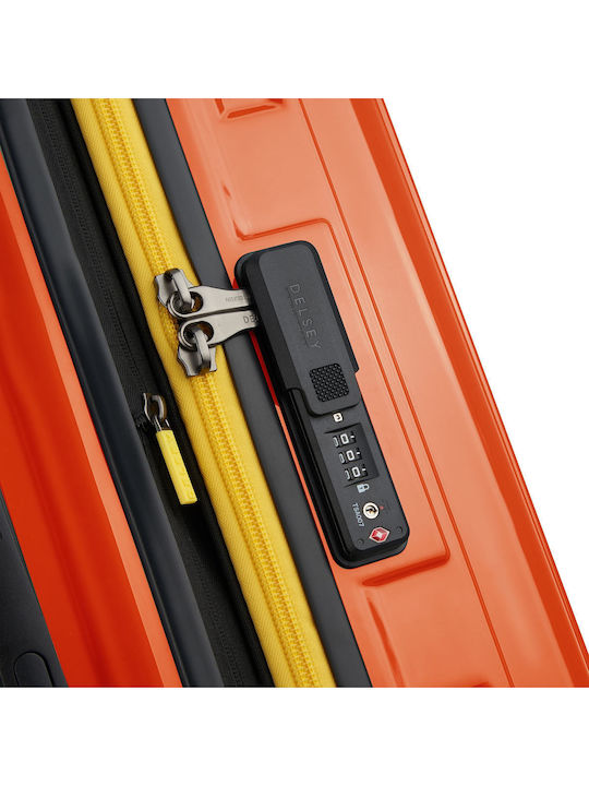 Rempart Μεγάλη Βαλίτσα Ταξιδίου Σκληρή Orange με 4 Ρόδες Ύψους 80εκ.