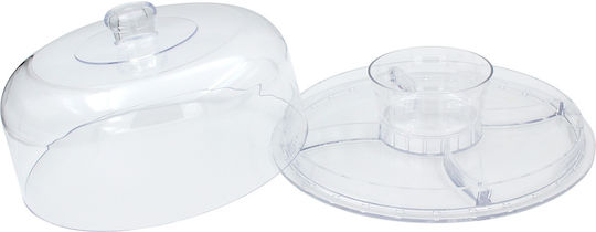 Keskor Τουρτιέρα Πλαστική με Καπάκι & Πόδι Διάφανη 31x31x20εκ.