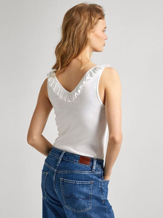 Pepe Jeans Γυναικεία Μπλούζα Αμάνικη Λευκή
