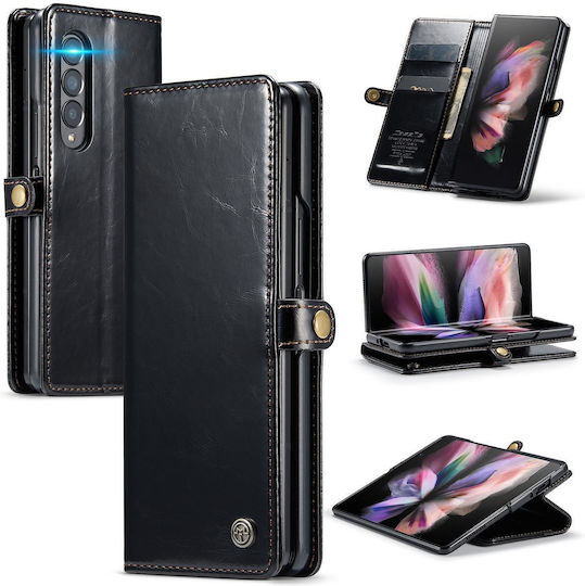 Caseme Leather Texture Портмоне Изкуствена кожа Черен (Galaxy Z Fold 3)