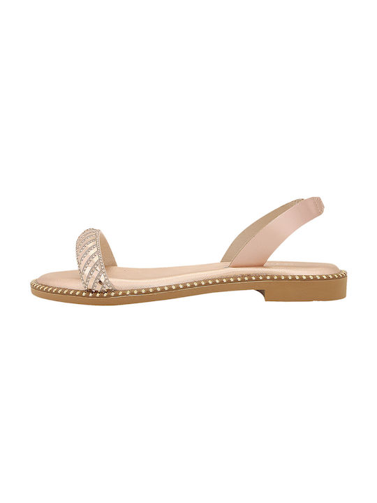 Gianna Kazakou Nishin Leather Women's Flat Sandals in Pink Color