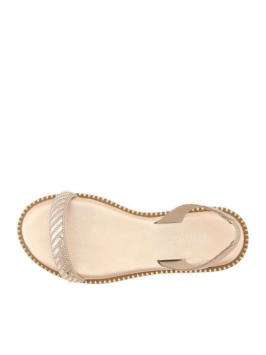 Nishin Leather Women's Flat Sandals Rose Gold