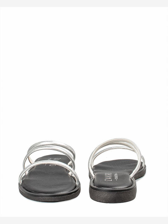 Zakro Collection Women's Flat Sandals in Silver Color