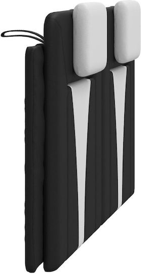 vidaXL Kopfstütze für Betten mit Leder Schwarz/Weiß 140cm