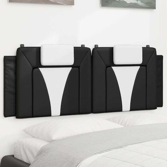 vidaXL Kopfstütze für Betten mit Leder Schwarz/Weiß 140cm