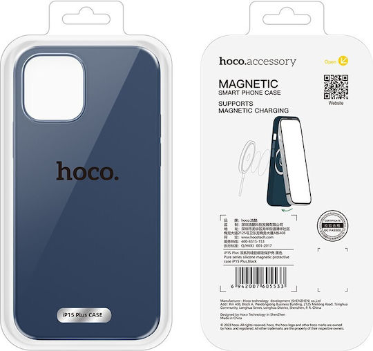 Hoco Back Cover Silicone Magnetic Blue (iPhone 15 Plus)