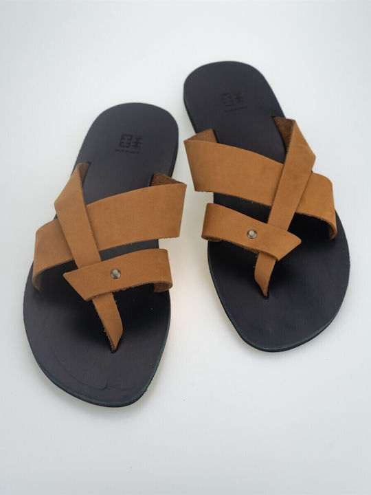 ΞΞ Apokoronas Leder Herrensandalen in Braun Farbe