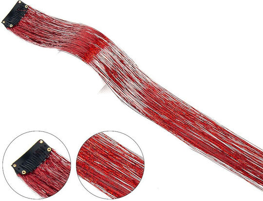 Sparkle Glitter Τουφάκι Extension Clip Τιμή Τουφάκι Red