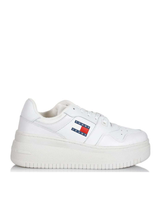 Retro Basket Flatforms Sneakers White