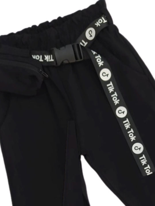 High Street Fabric Tik Tok Black Kids Trousers