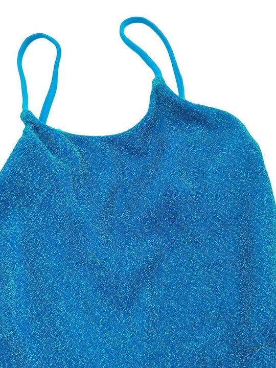 Baby Train Full Swimsuit/Lurex Petrol