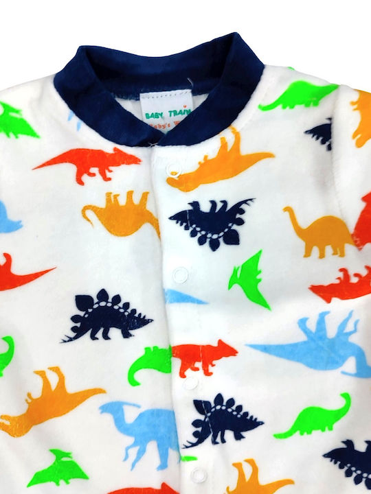 Baby Train Veloursshorts/Dinos Weiß