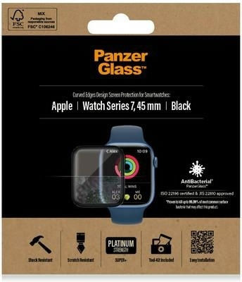PanzerGlass Curved Tempered Glass for the Apple Watch 7 (45mm) 1pcs 2019