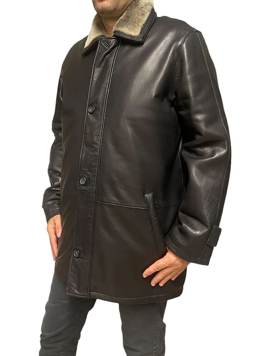 MARKOS LEATHER Ärmellos Herren Jacke Leder Schwarz