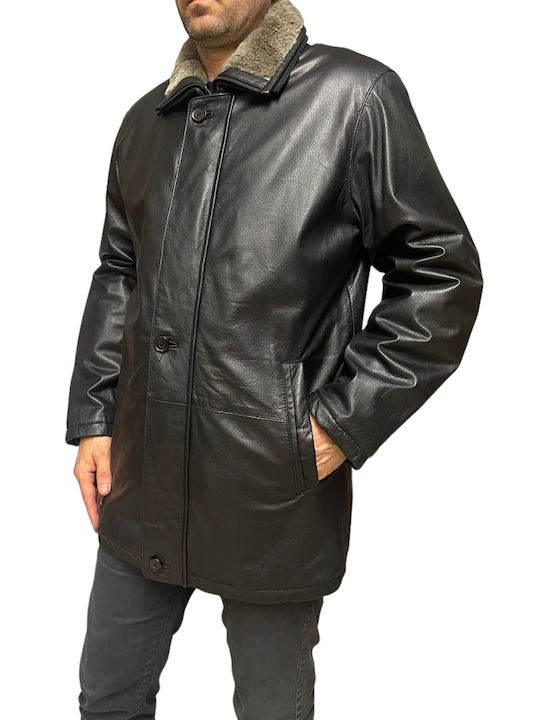 MARKOS LEATHER Herren Jacke Leder Schwarz