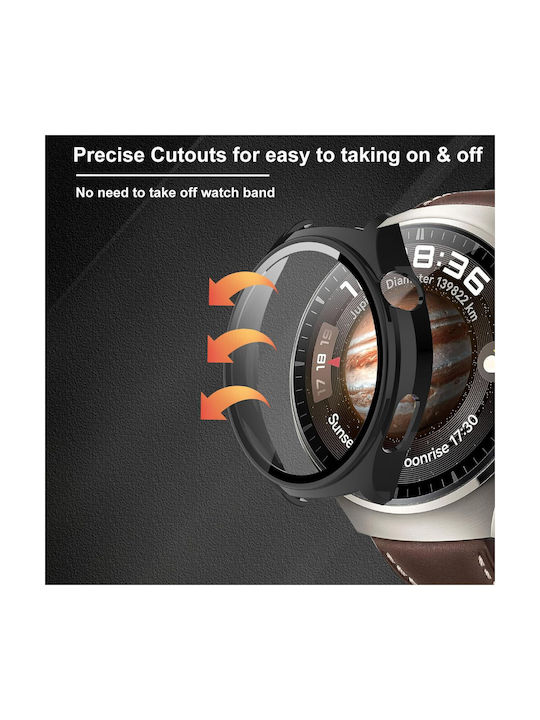 Defense Frame Plastikhülle in Schwarz Farbe für Huawei Watch 4 / Watch 4 Pro