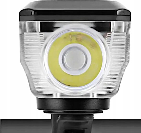 Слънчев комплект предна светлина за велосипед с клаксон и звънец Ubx Led 3 режима на осветление Usb 6 песни 11x3.5x4 см Черен