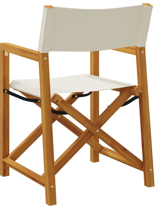 Regiestuhl Hölzernes Cream mit Kissen 2Stück 54x53.5x85.5εκ.