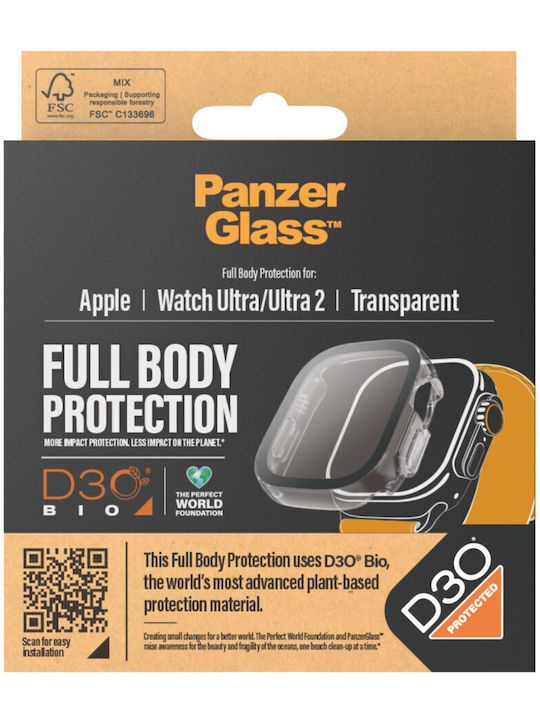 PanzerGlass Full Face Tempered Glass for the Apple Watch Ultra 49mm 1pcs 3688 Transparent / Black