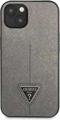 Guess "silver Umschlag Rückseite Kunststoff / Leder / Synthetisches Leder Gray (iPhone 14)