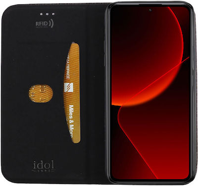 Idol 1991 Elite Anti-rfid Carte Piele artificială Negru (Xiaomi 13T / 13T Pro)