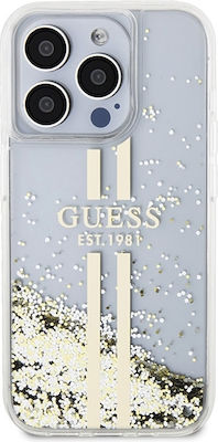 Guess Liquid Glitter Umschlag Rückseite Kunststoff Gold (iPhone 15 Pro Max)