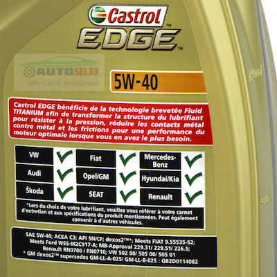 Castrol Συνθετικό Λάδι Αυτοκινήτου Edge Titanium Fst 5W-40 1lt