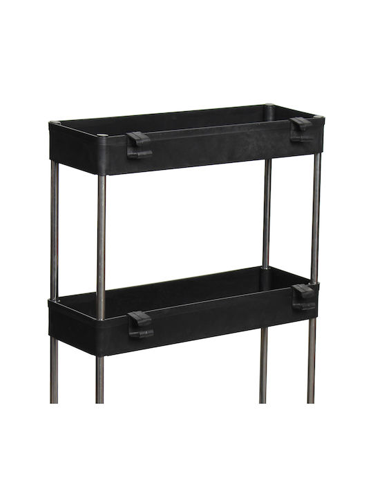 Keskor Cărucior de Bucătărie Metalic în culoarea Negru 40x13x87cm