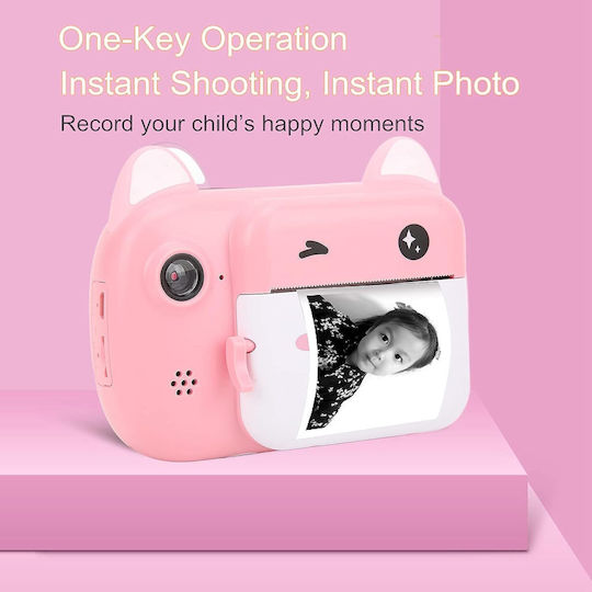 Compact Φωτογραφική Μηχανή με Οθόνη 2.4" Θερμικής Εκτύπωσης Ροζ
