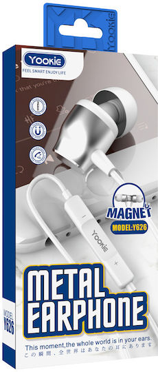 Yookie Y-626 În ureche Handsfree cu două căști cu mufă Lightning Alb