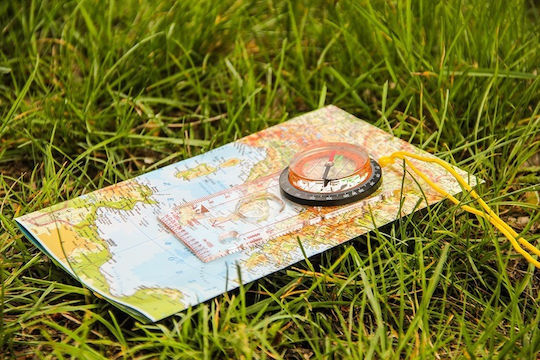 Map Compass Zola Ruler Magnifying Glass Hooks Ideal Hiking 12.7x6x1.6 Cm
