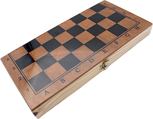 Holz Backgammon – Schach – Dame Reiseset 3 in 1 24x24cm 4pxd05