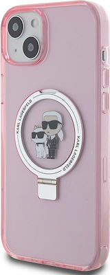 Karl Lagerfeld Karl&Choupettte Back Cover Πλαστικό Ροζ (iPhone 15)