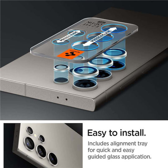 Spigen Optik Pro EZ Fit Camera Protection Tempered Glass Gray for the Samsung Galaxy S24 Ultra