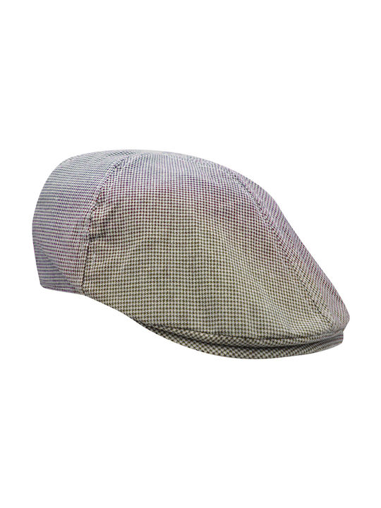 Men's Cotton Trilby Hat in petit check pattern Brown