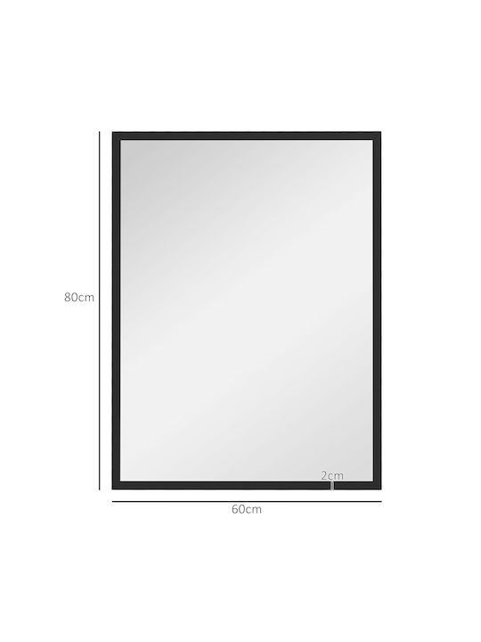 HomCom Wall Mirror with Black Wooden Frame 80x60cm 1pcs