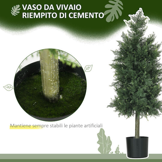 Künstliche Pflanze im Töpfchen Grün 38cm HomCom