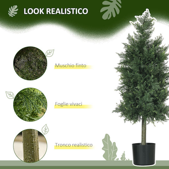 Künstliche Pflanze im Töpfchen Grün 38cm HomCom
