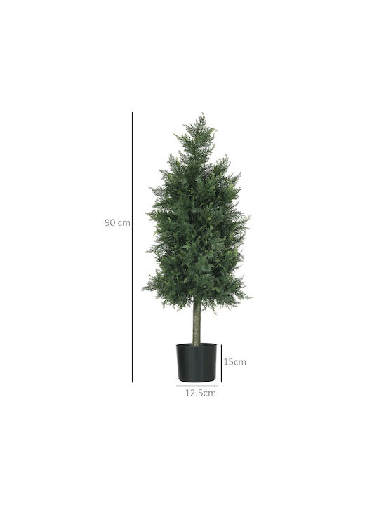 Künstliche Pflanze im Töpfchen Grün 38cm HomCom