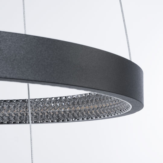 GloboStar Diamond Κρεμαστό Φωτιστικό Μαύρο LED με Ρυθμιζόμενο Λευκό Φως 94.5x68.5x90εκ.