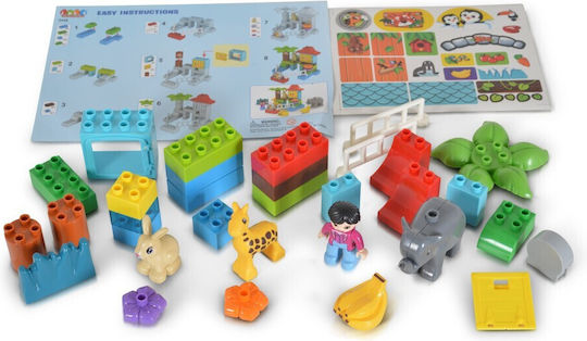 Moni Cuburi De Construit Zoo Pentru 3+ Ani 32 Bucăți