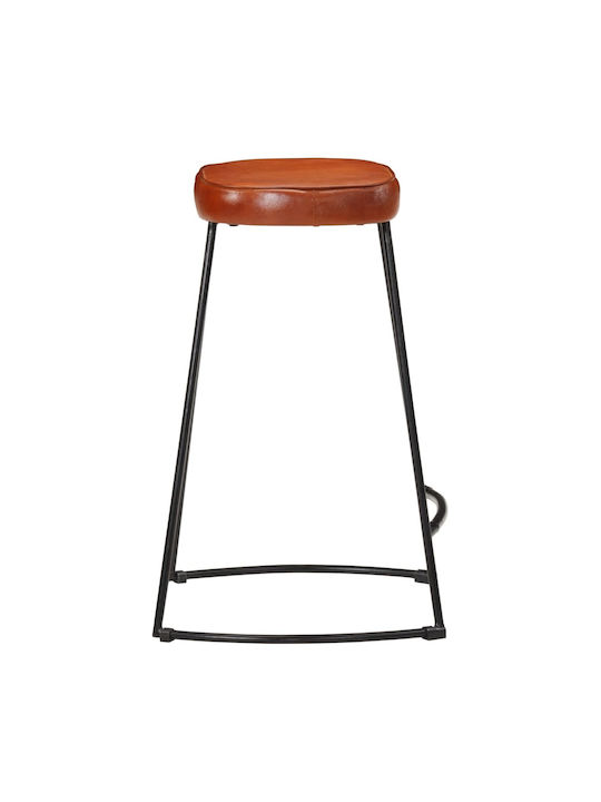 Stool Bar Upholstered with Leatherette Dark Brown 2pcs 41x29x62cm
