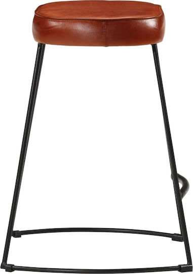 Hocker Bar Gepolstert mit Kunstleder Dark Brown 2Stück 40x29.5x53cm