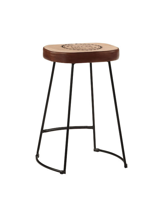 Stool Bar Upholstered with Leatherette Dark Brown 2pcs 41x29x62cm