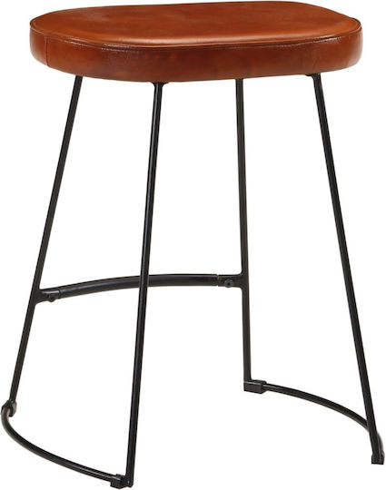 Hocker Bar Gepolstert mit Kunstleder Dark Brown 2Stück 40x29.5x53cm