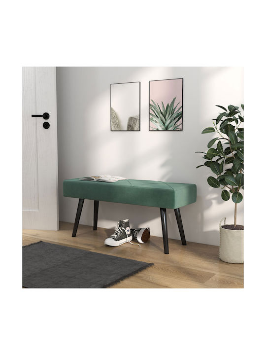 Taburet Tapițat Cu Țesătură Verde Și Negru 100x36x45cm