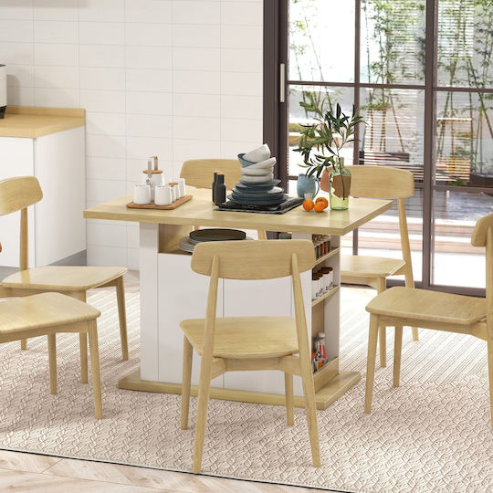 Table Kitchen Wooden White and wood color 110x70x75.5cm