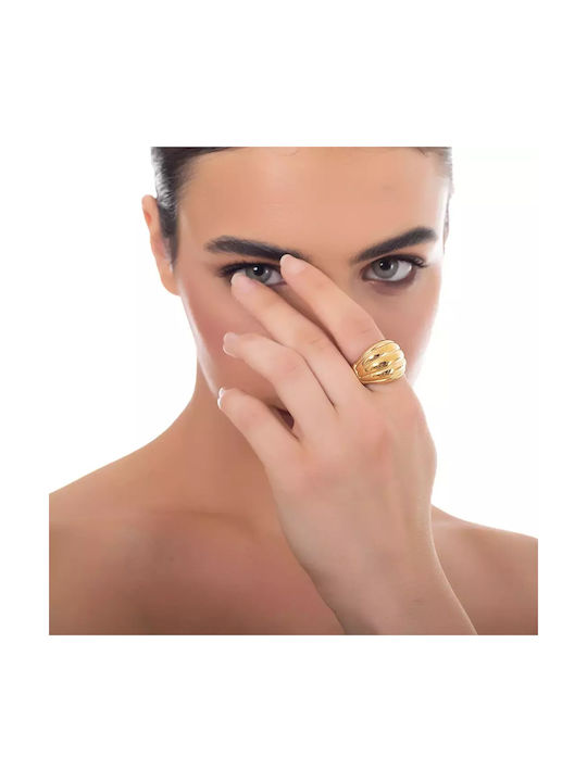 Oxzen Women's Gold Plated Steel Ring