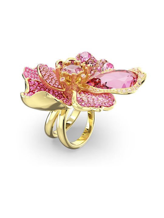 Swarovski Women's Gold Plated Ring Florere Pavé with Stone